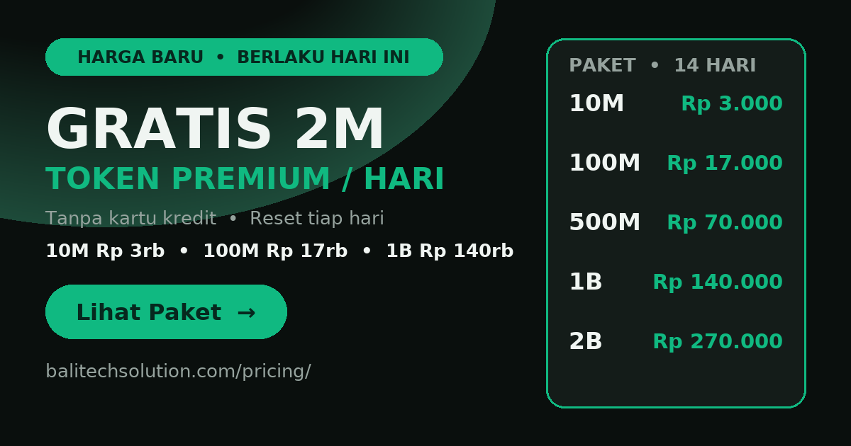 Promo Kagiro — Gratis  token premium per hari, paket mulai Rp 3.500